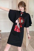 Plus size geisha cheongsam dress