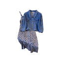 Plus size heart buttons denim jacket and cami dress set