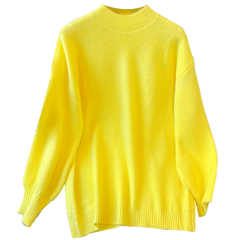Plus size high neck thick sweater