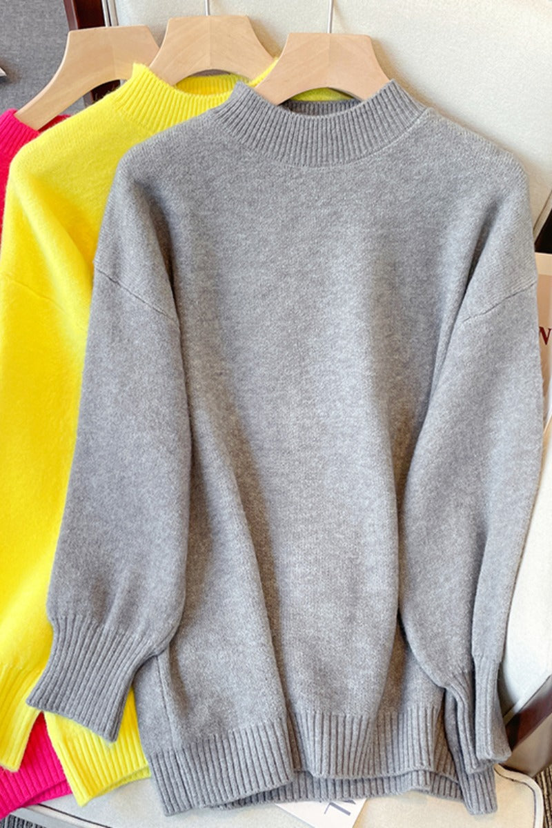 Plus size high neck thick sweater
