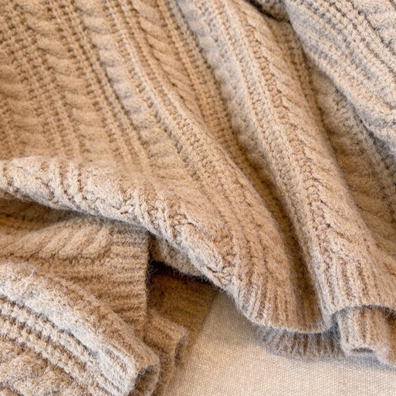 Plus size korean cableknit thick sweater