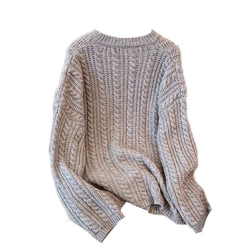 Plus size korean cableknit thick sweater