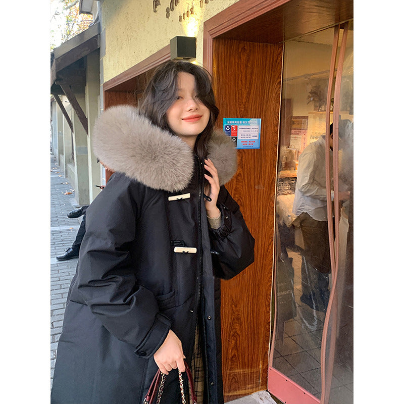 Plus size korean down fur winter padded jacket