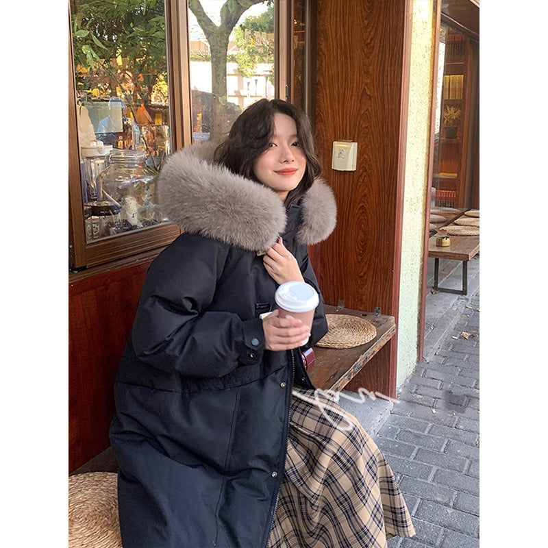 Plus size korean down fur winter padded jacket