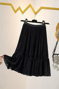 Plus size pleat lace chiffon skirt