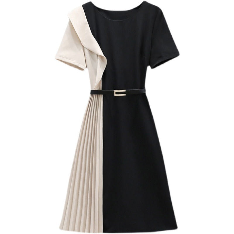 Plus size pleats office dress