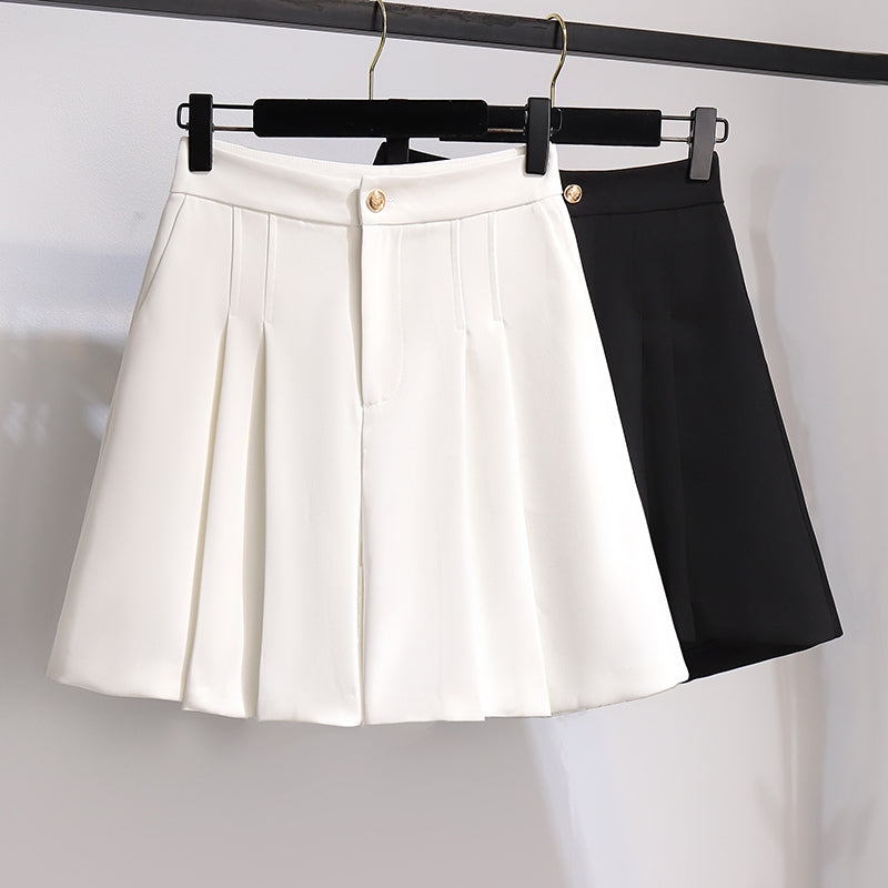 Plus size pleats skorts shorts