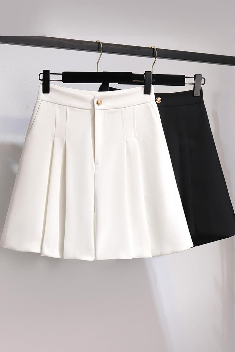 Plus size pleats skorts shorts