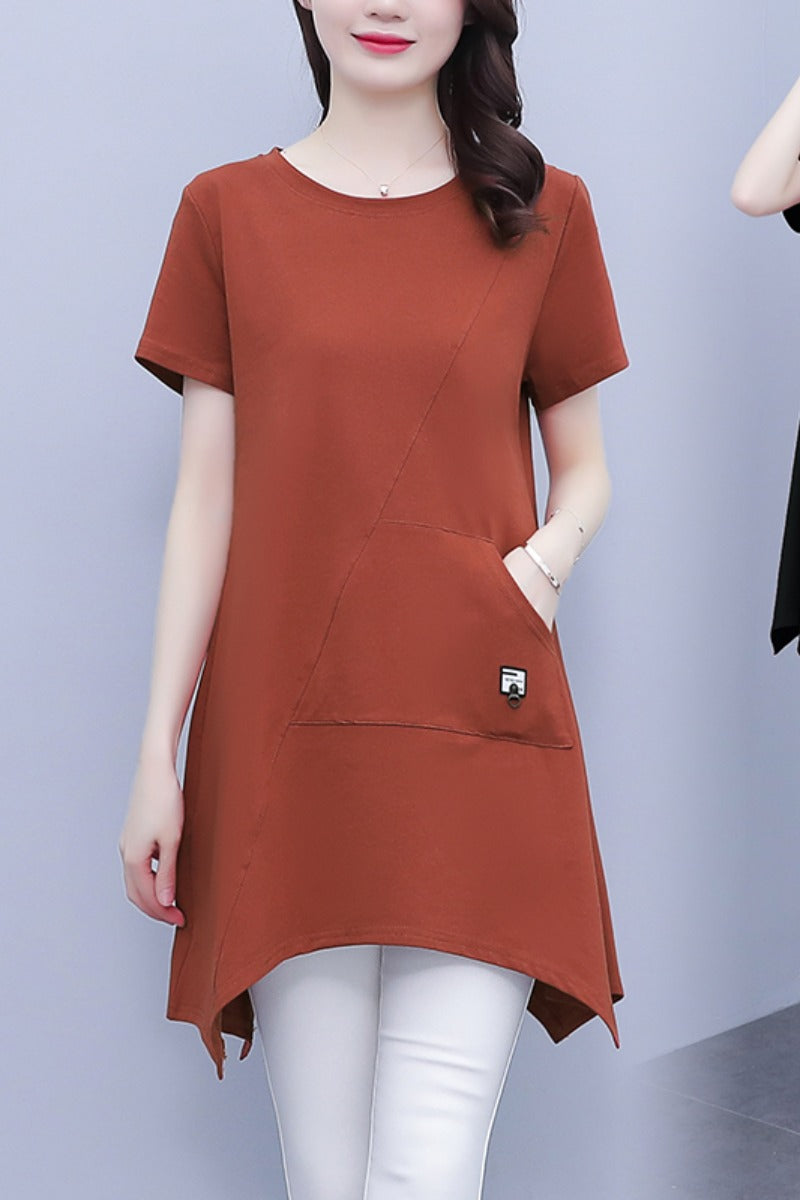 Plus size pocket tunic t shirt
