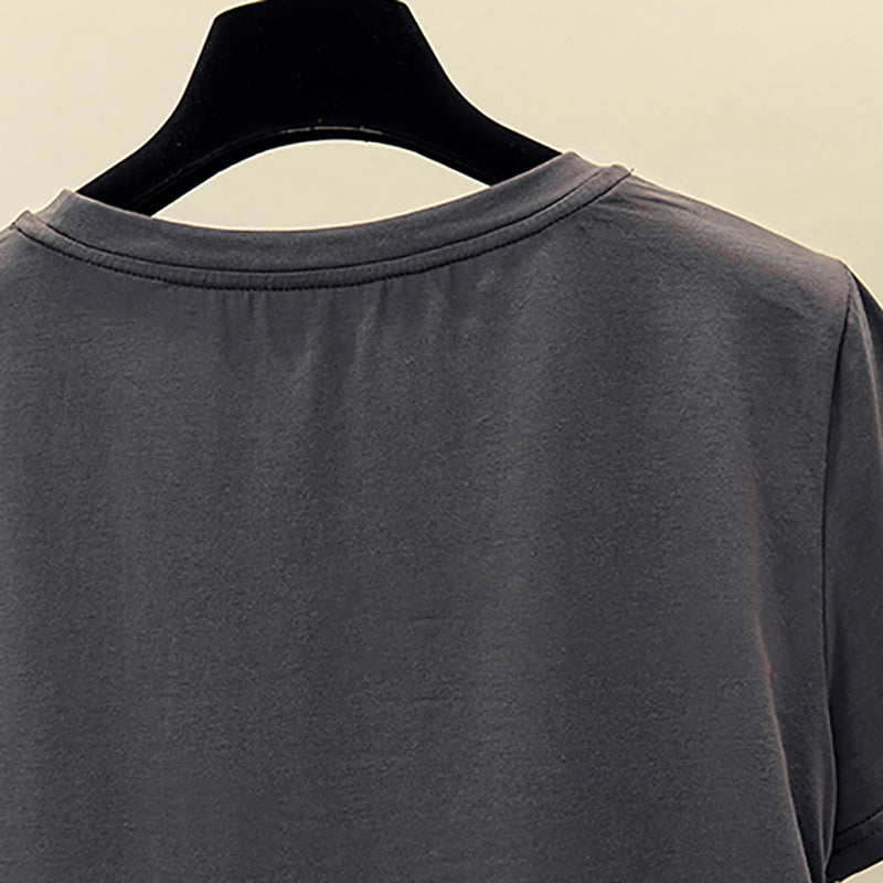 Plus size side gather t shirt top