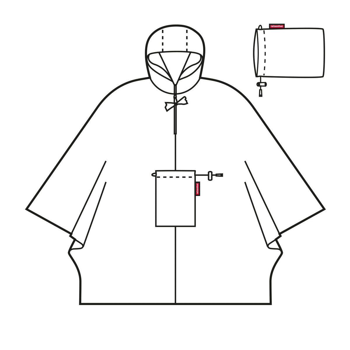 Mini Maxi Poncho Raincoat - Black