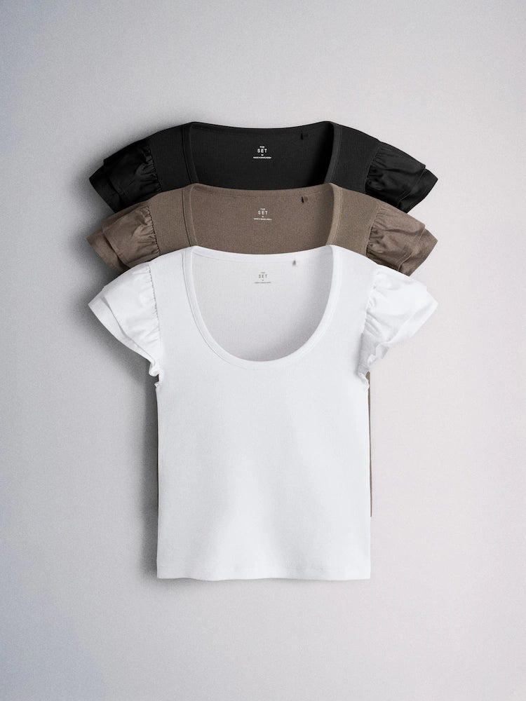 Sleeve Ribbed Top