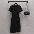 (Special Price!) Plus Size Black Wrap Shift Dress