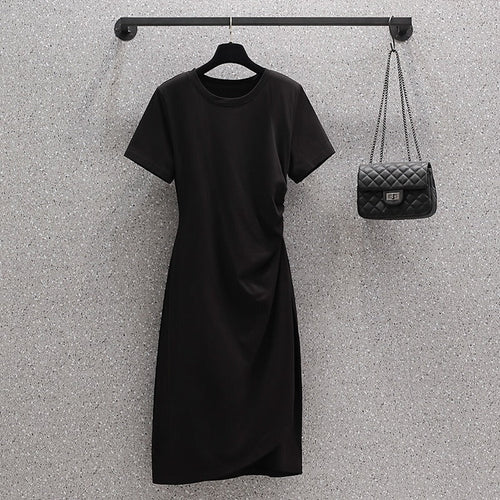 (Special Price!) Plus Size Black Wrap Shift Dress