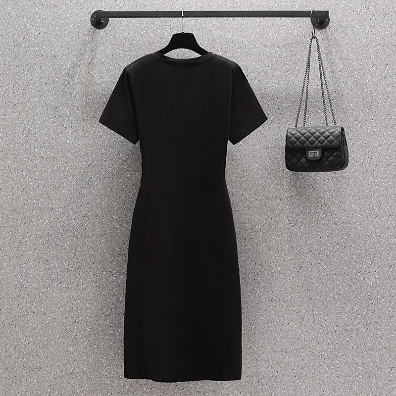(Special Price!) Plus Size Black Wrap Shift Dress