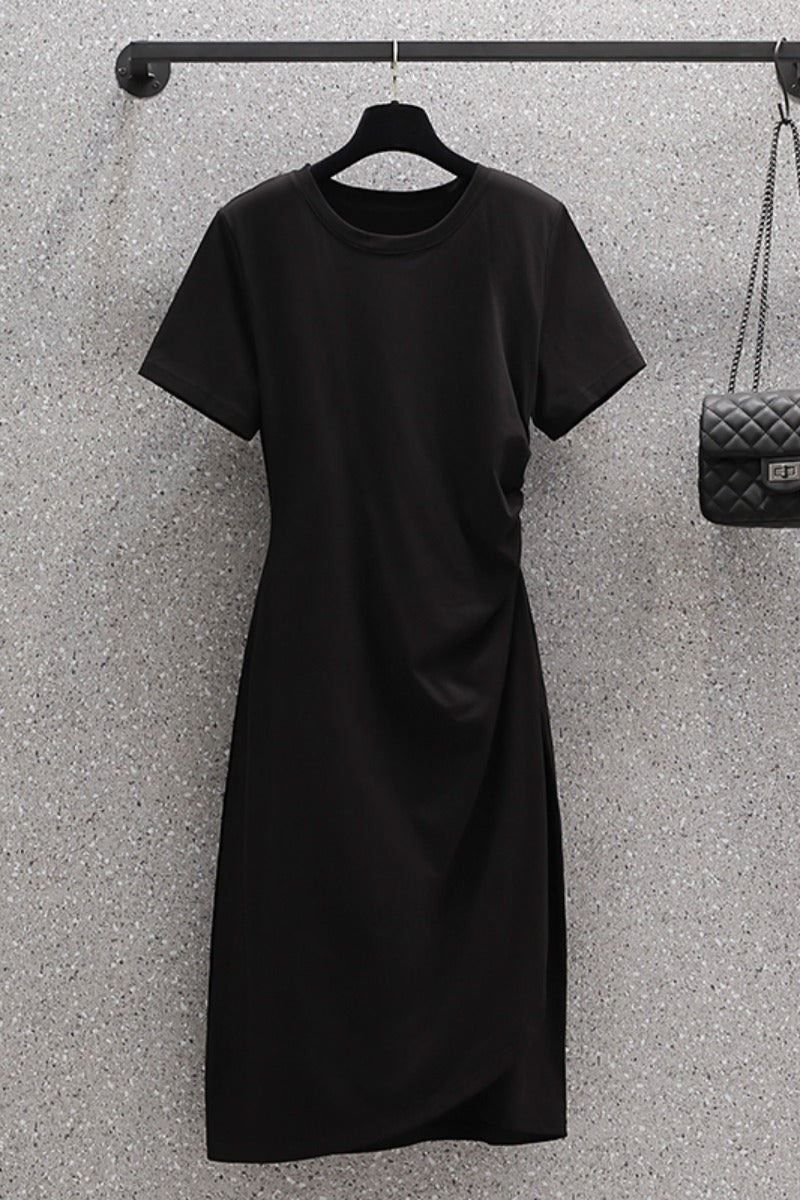 (Special Price!) Plus Size Black Wrap Shift Dress