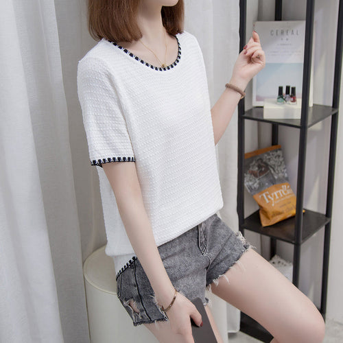 (Special Price!) Plus Size Round Neck Blouse