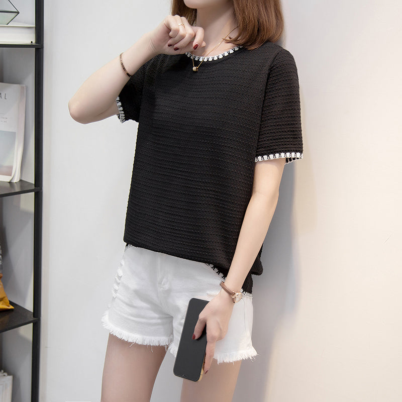 (Special Price!) Plus Size Round Neck Blouse