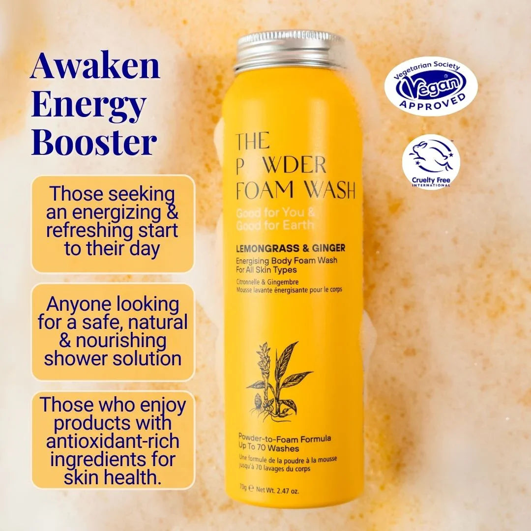 Energising Body Foam Wash For All Skin Types Lemongrass & Turmeric 20g / 0.70oz