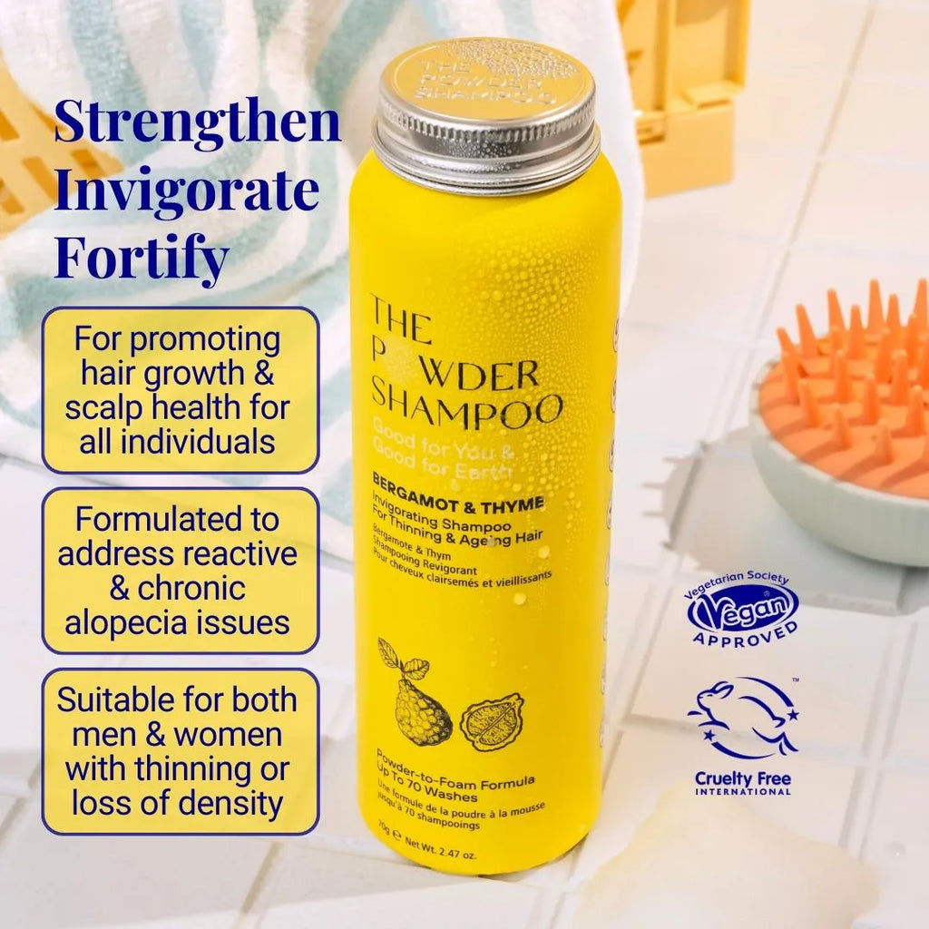 Invigorating Shampoo For Thinning & Ageing Hair Bergamot, Biotin, Ginger & Ginseng 50g / 1.76oz