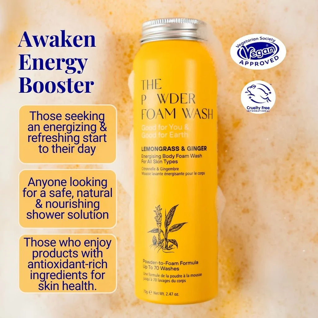 Energising Body Foam Wash Lemongrass & Turmeric 50g / 1.76oz