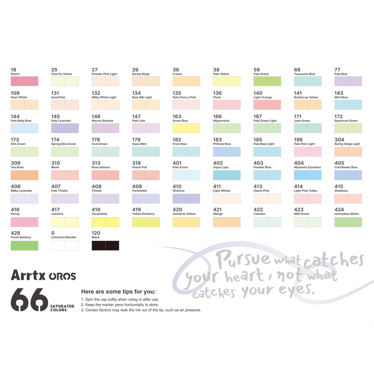 Arrtx Pastel Brush Alcohol Markers Oros 66 Colors