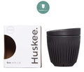 Huskee Coffee Cup + Lid Charcoal/Natural [180ml/6oz] Eco-Friendly Non Toxic