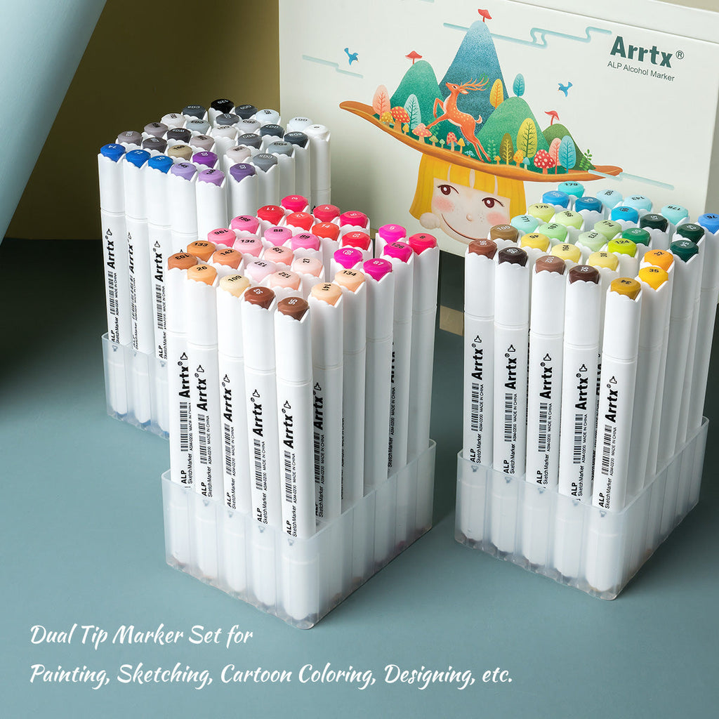 Arrtx 90A Alcohol Chisel and Bullet Marker Set