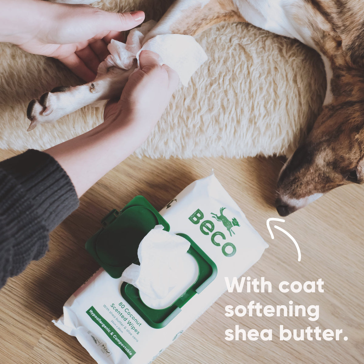 Beco Bamboo Dog Wipes, Coconut Scented