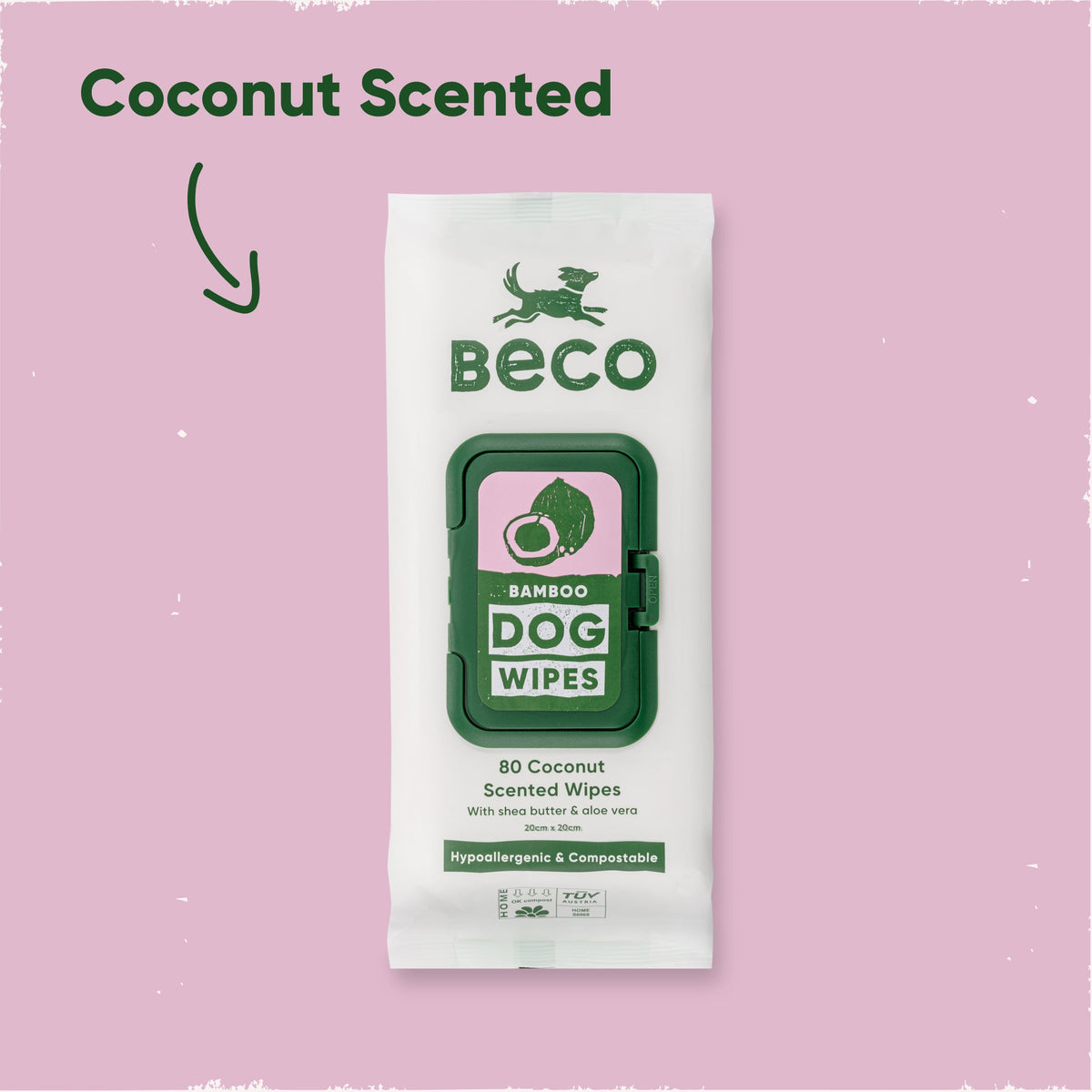 Beco Bamboo Dog Wipes, Coconut Scented