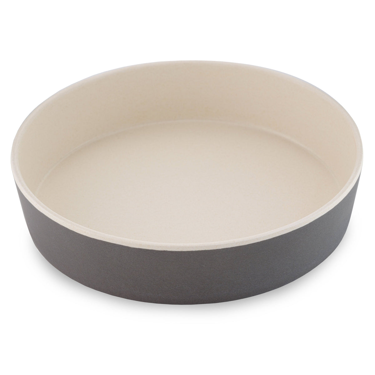Beco Low-Rim Bamboo Bowl, Coastal Grey