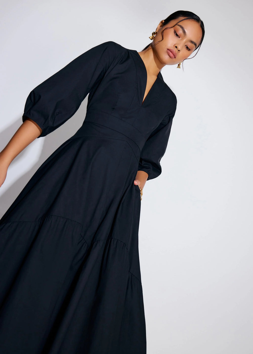 Cotton Flare Midaxi Dress