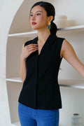 Black V Neck Tops