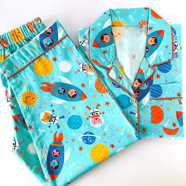 Blue Space Cat Pyjamas