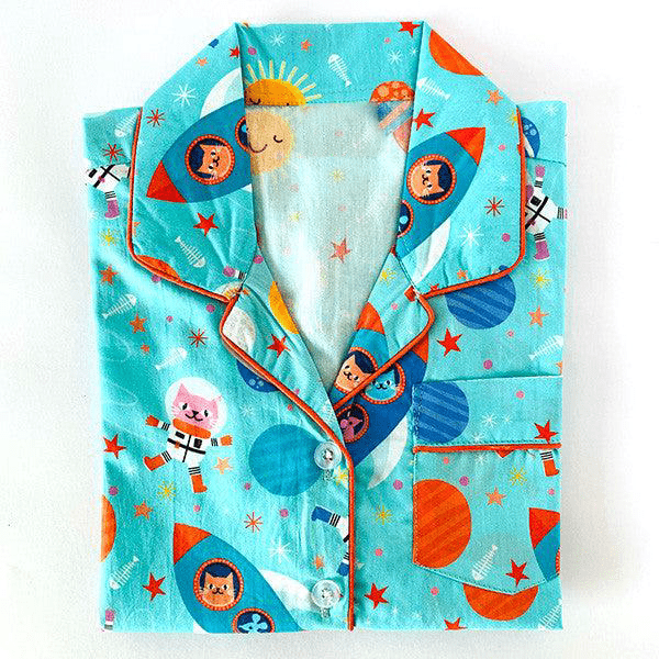 Blue Space Cat Pyjamas