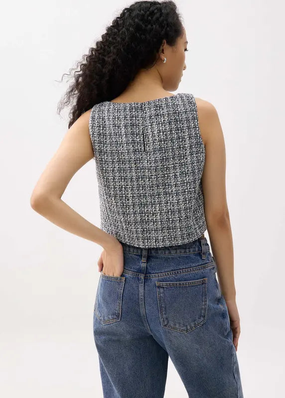 Tweed Shell Top