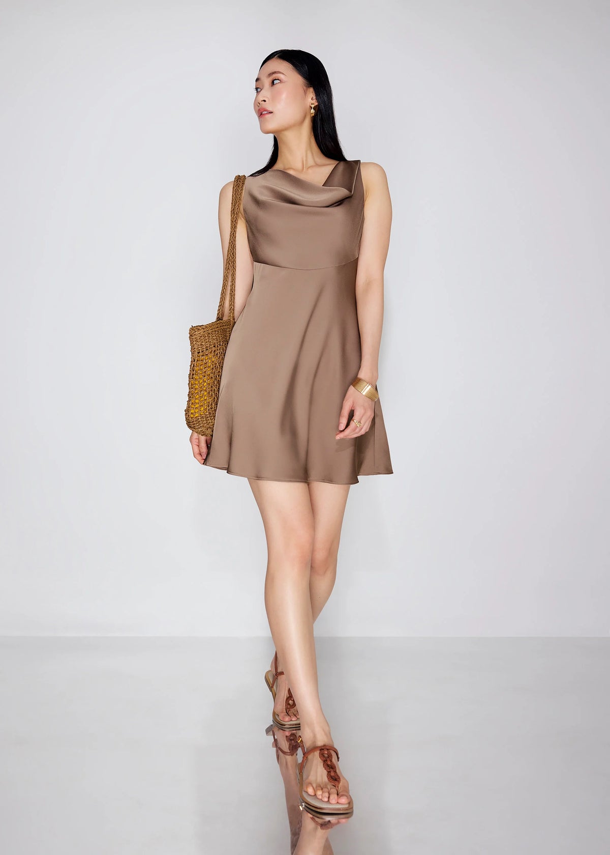 Satin A-line Mini Dress