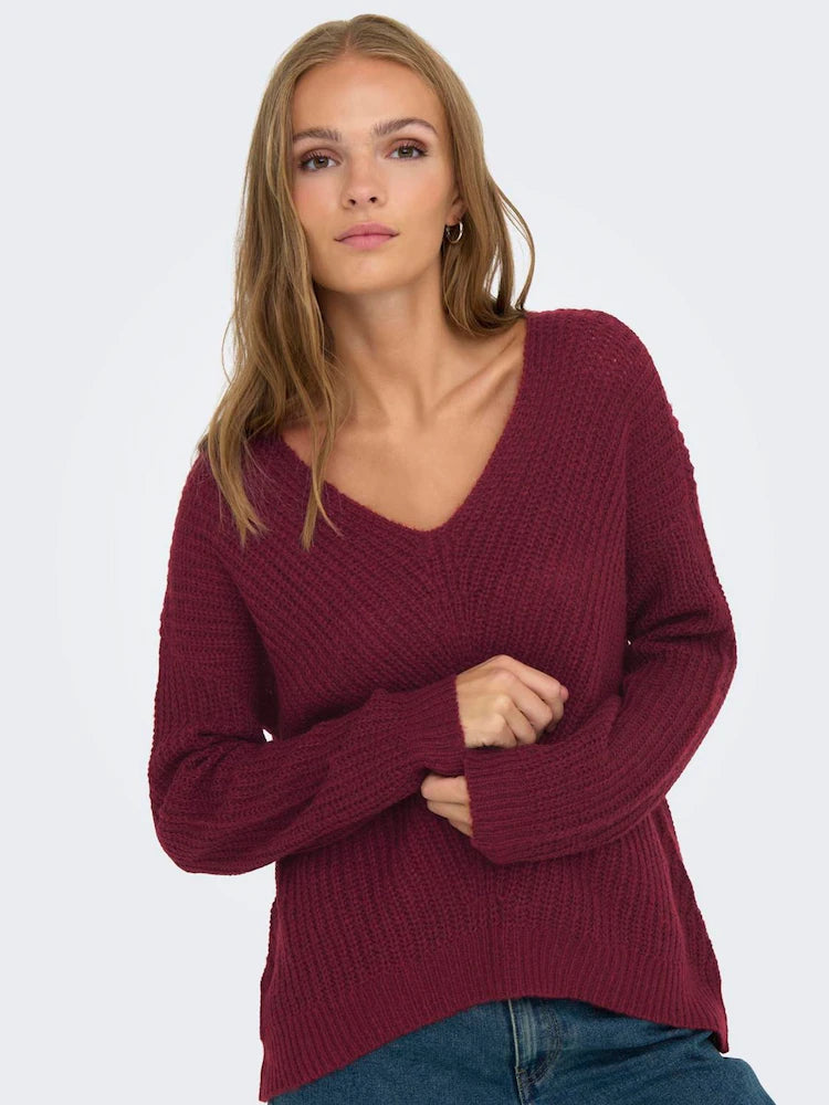 Cosy V-Neck Pullover Knit Jumpers