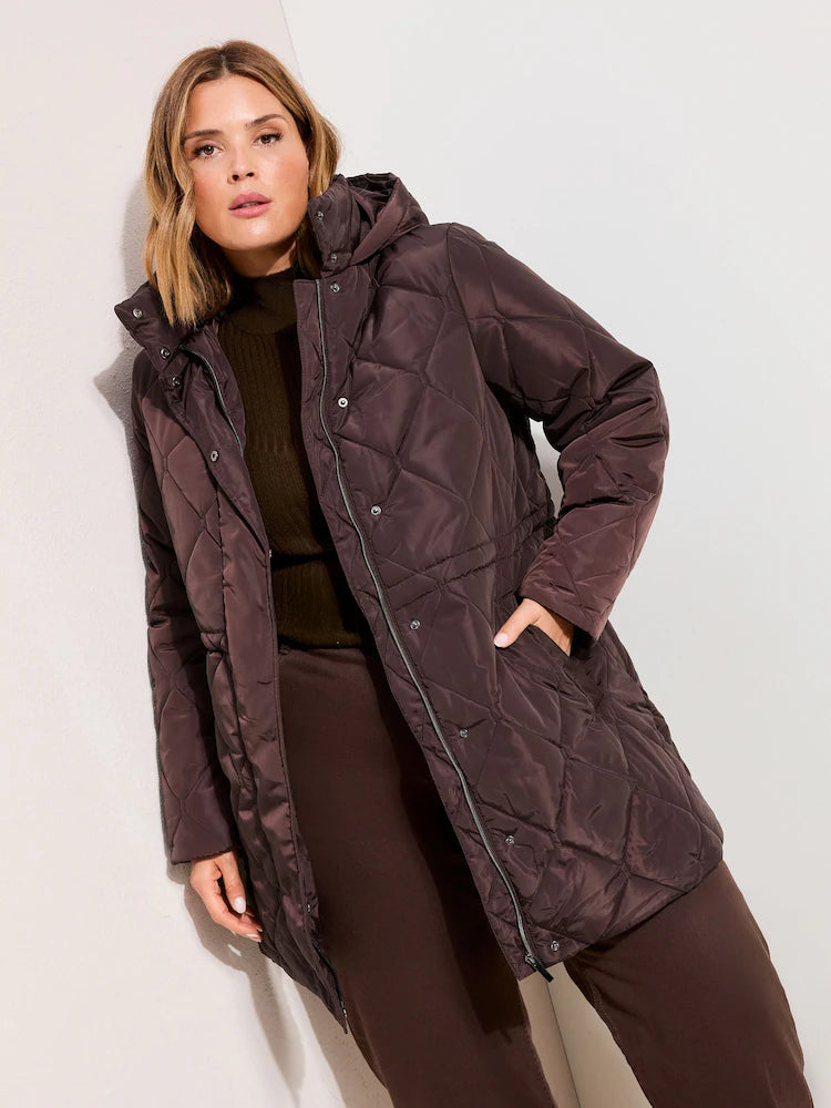 Berry Curve Mid Length Padded Coat