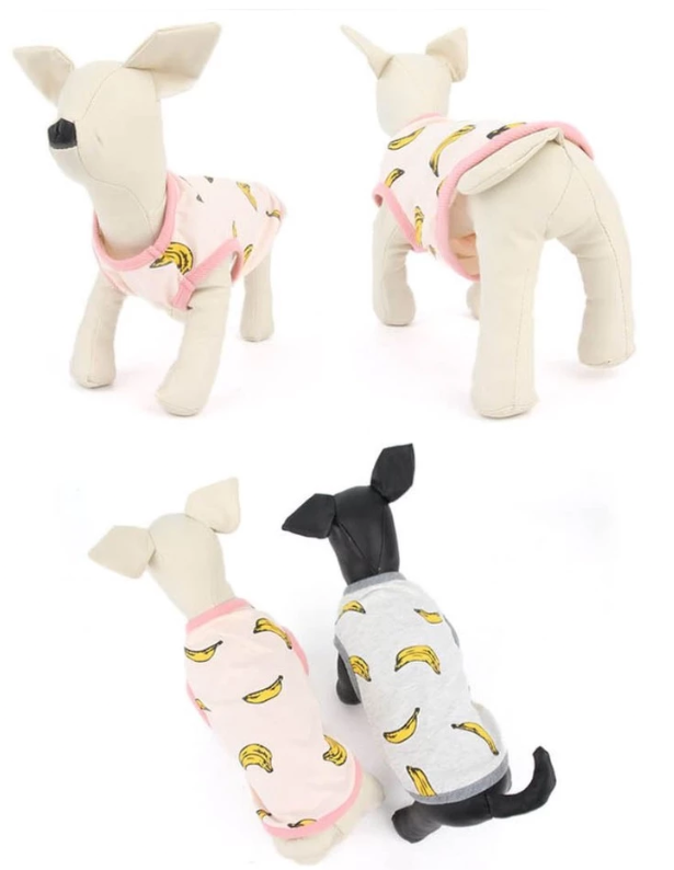 Pure Cotton Banana T-shirt For Dog Puppy