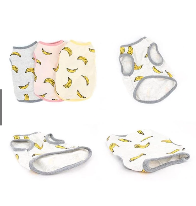 Pure Cotton Banana T-shirt For Dog Puppy