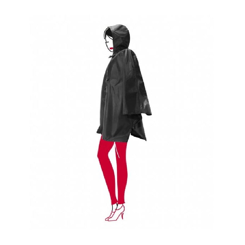 Mini Maxi Poncho Raincoat - Black