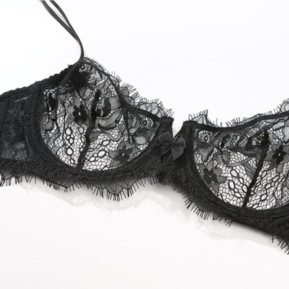 Kiss me lace lingerie garter set