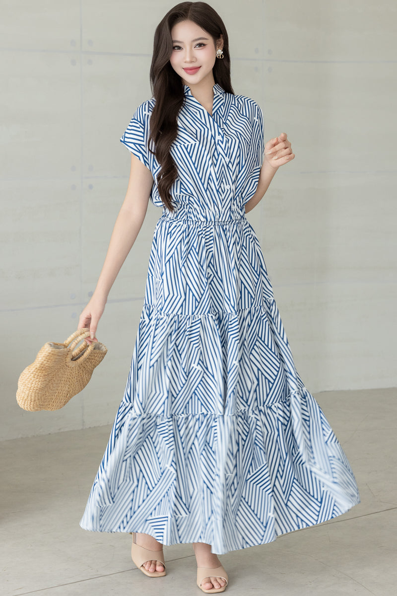 Classic Blue Geo Dress