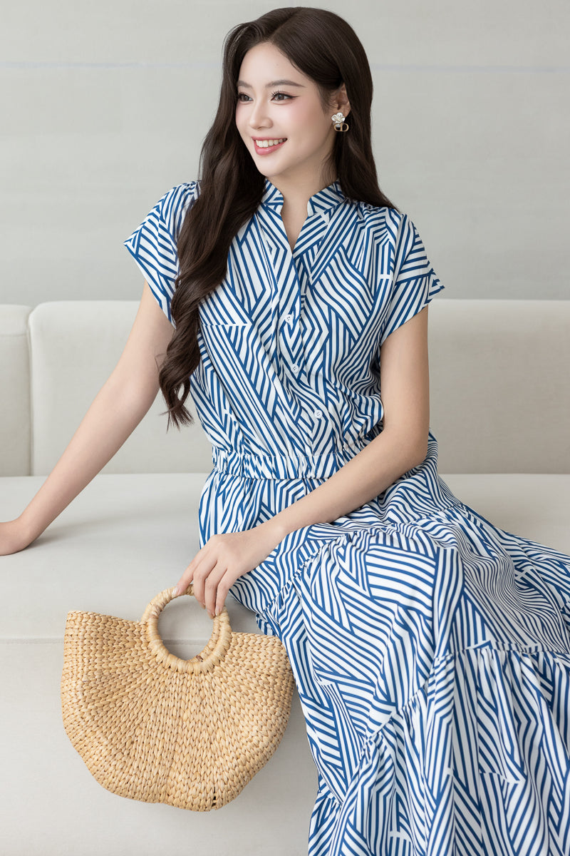 Classic Blue Geo Dress