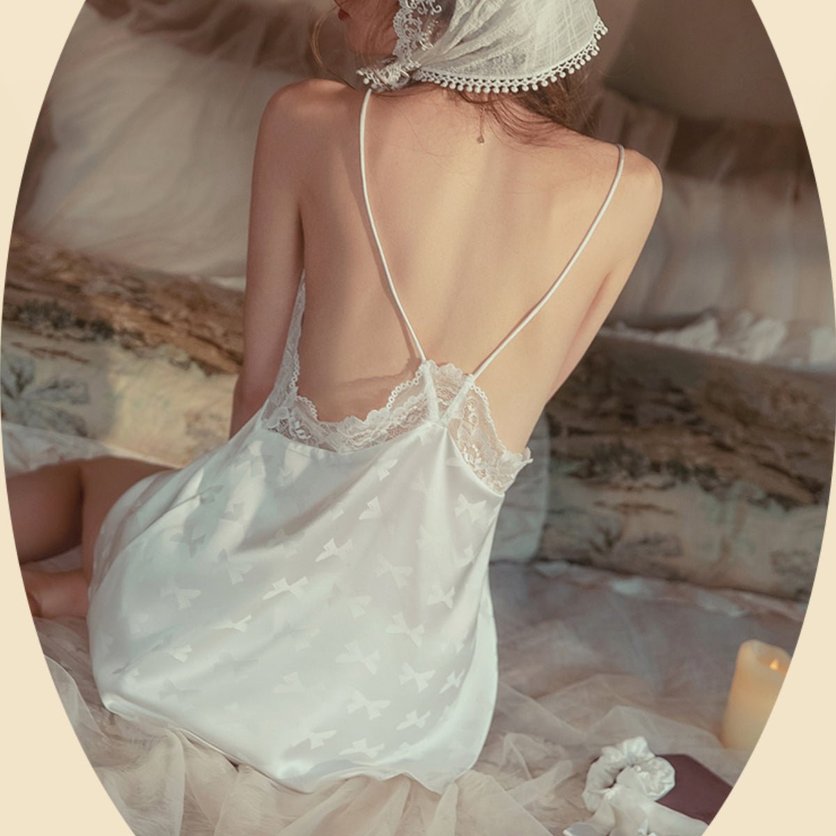 Lorrin lace and satin cami set