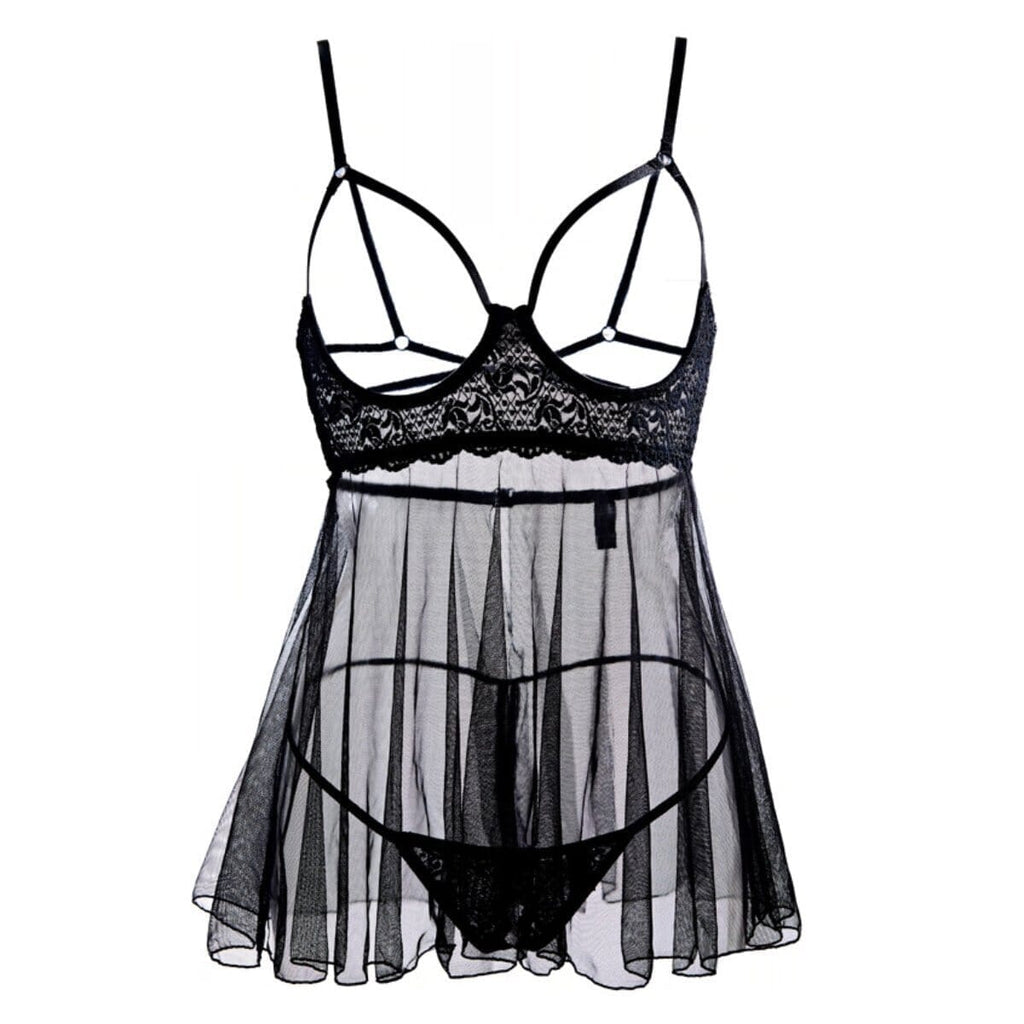 Naughty little mesh babydoll set