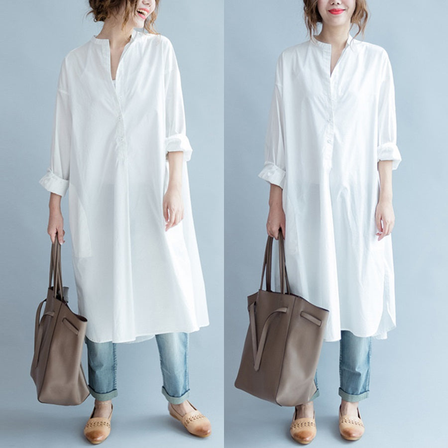 Plus Size White Wrap Tunic Blouse