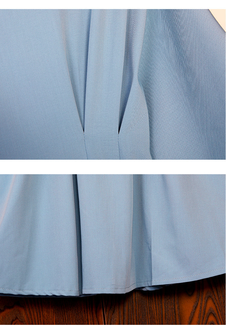 Plus Size Korean Kimono Sleeve Pleat Dress