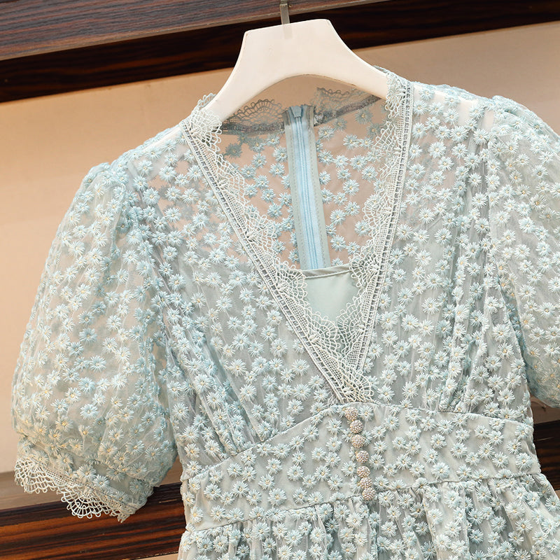 Plus Size Korean Romantic Lace Dress